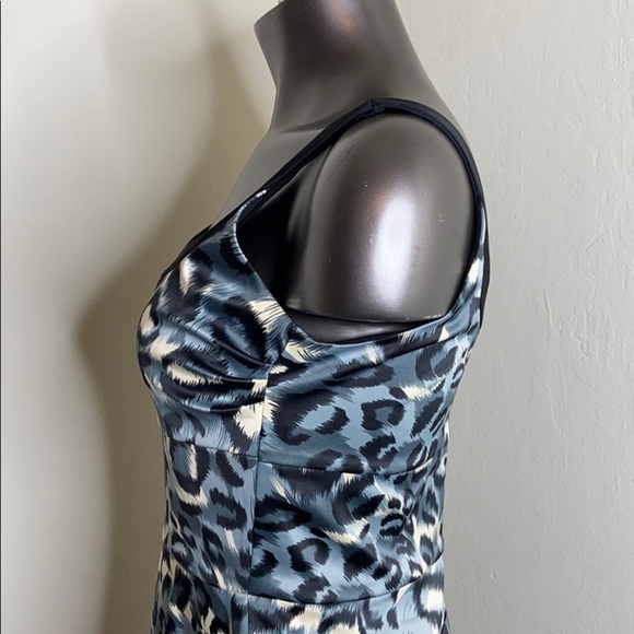 Donna Rico Women’s Blue and Black Animal Graphic Print Sleeveless Mini Dress 10P - Picture 3 of 11